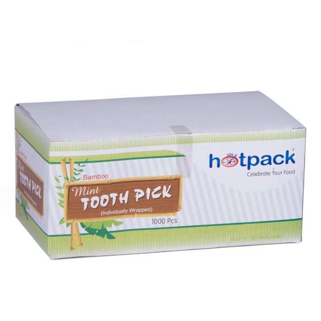 Hotpack Mint Toothpick - 1000 Pcs | Individually Wrapped Toothpicks