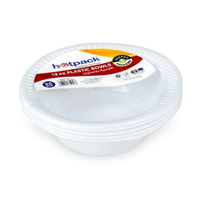 Hotpack Plastic Bowls - 25 Pcs | Clear Disposable Bowls