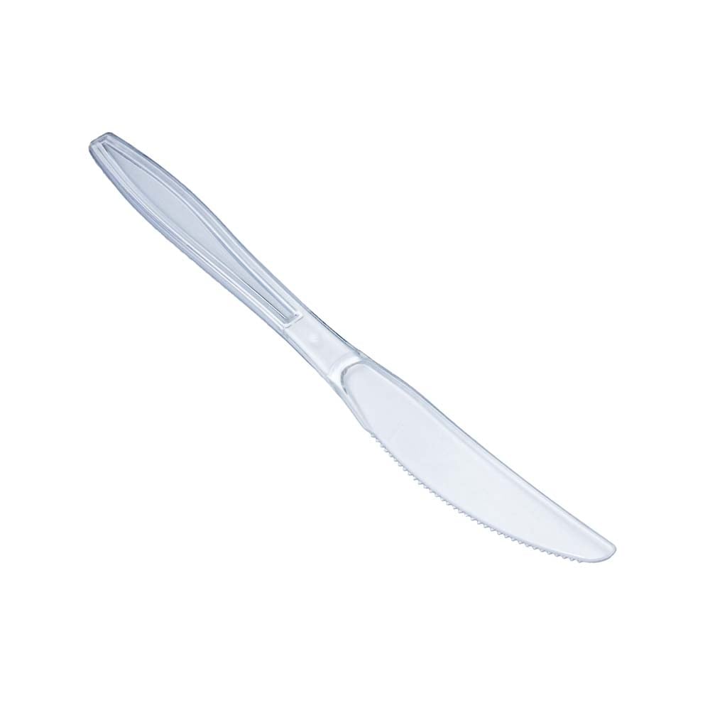 Hotpack Clear Plastic Knife - 50 Pcs | Transparent Cutlery