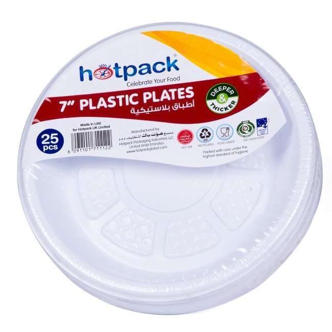 Hotpack Plastic Round Plate - 25 Pcs | Small Round Plate
