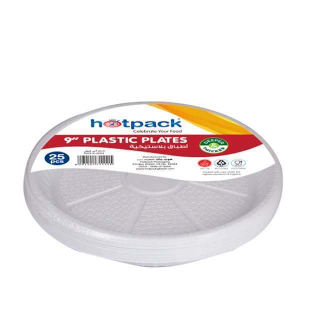 Hotpack Plastic Round Plate - 25 Pcs | Small Round Plate
