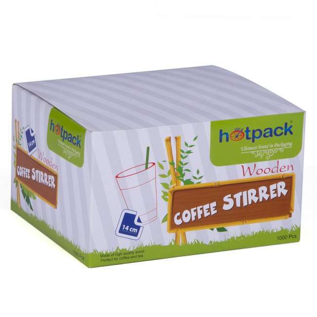 Hotpack Wooden Coffee Stirrer - 1000 Pcs | Eco Drink Stirrer