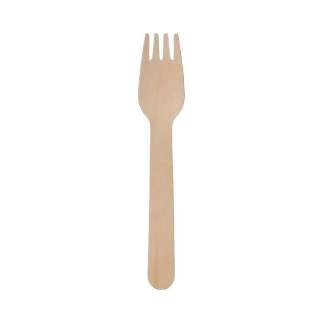 Hotpack Wooden Fork - 50 Pcs | Natural Disposable Cutlery