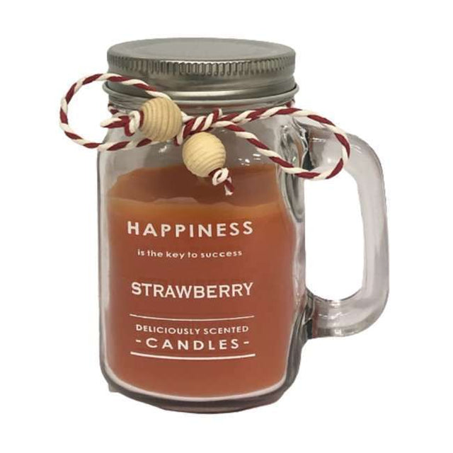 BYFT Scented Jar Candle - Strawberry - Sweet & Fruity Aromatherapy Candle for Home & Gifts