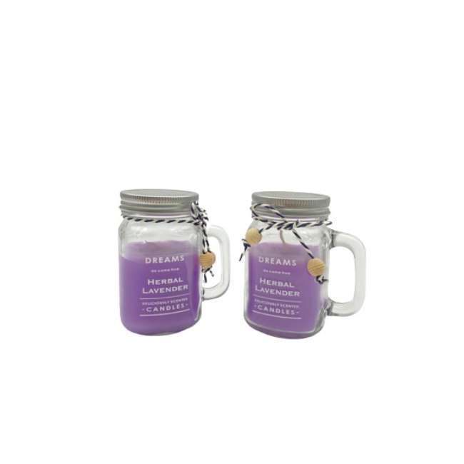 BYFT Scented Jar Candle - Herbal Lavender - Relaxing Aromatherapy Candle for Home & Spa