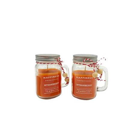 BYFT Scented Jar Candle - Strawberry - Sweet & Fruity Aromatherapy Candle for Home & Gifts