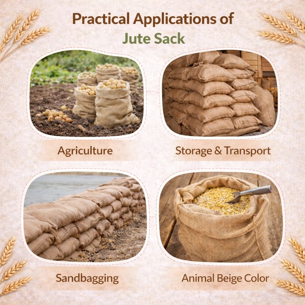 BYFT Natural Jute Burlap Storage Bag Heavy Duty Reusable Utility Sack for Coffee, Potatoes, Onions, Vegetables, Packing & Plant Grow Bags for Grain Storage - 44 x 26.5 Inch