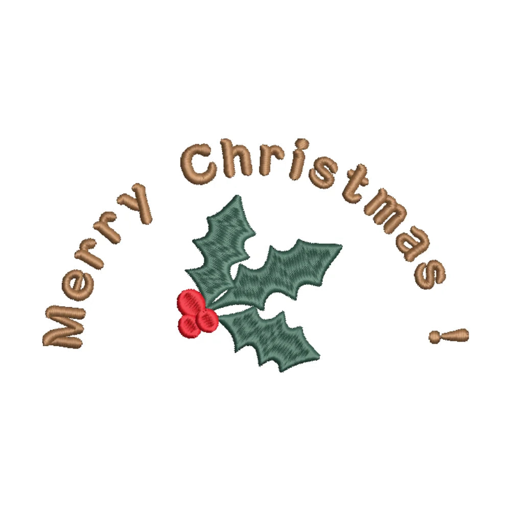 BYFT Embroidered For You Personalised Cotton Towel - Christmas - Merry Christmas Holly Wreath Arc Design High Quality Embroidery Perfect For Gifting