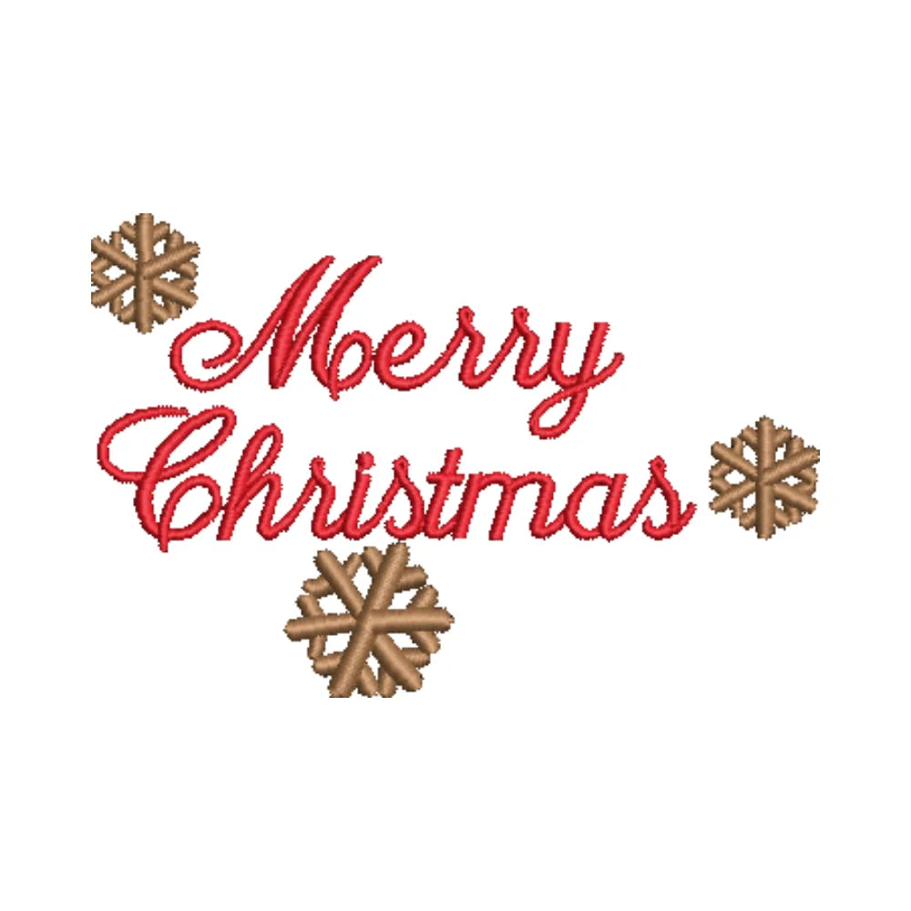 BYFT Embroidered For You Personalised Cotton Towel - Christmas - Merry Christmas with Snowflakes Design High Quality Embroidery Perfect For Gifting