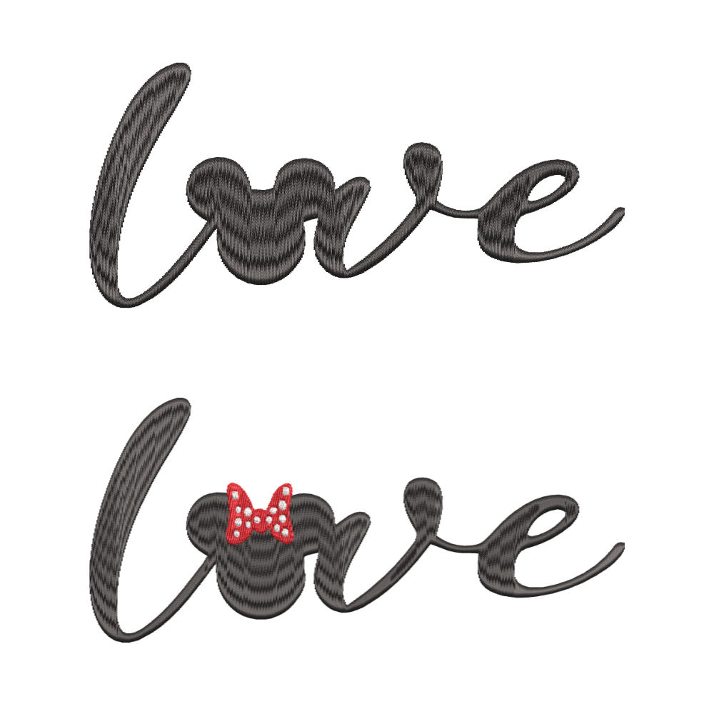 BYFT Embroidered For You Mickey & Minnie Love Valentine Designed Couple T-Shirt