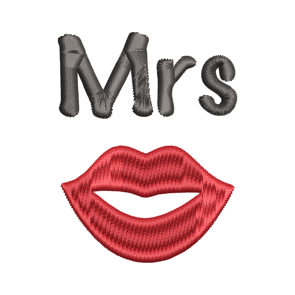 BYFT Embroidered For You Mrs. LipsValentine Designed Female T-Shirt