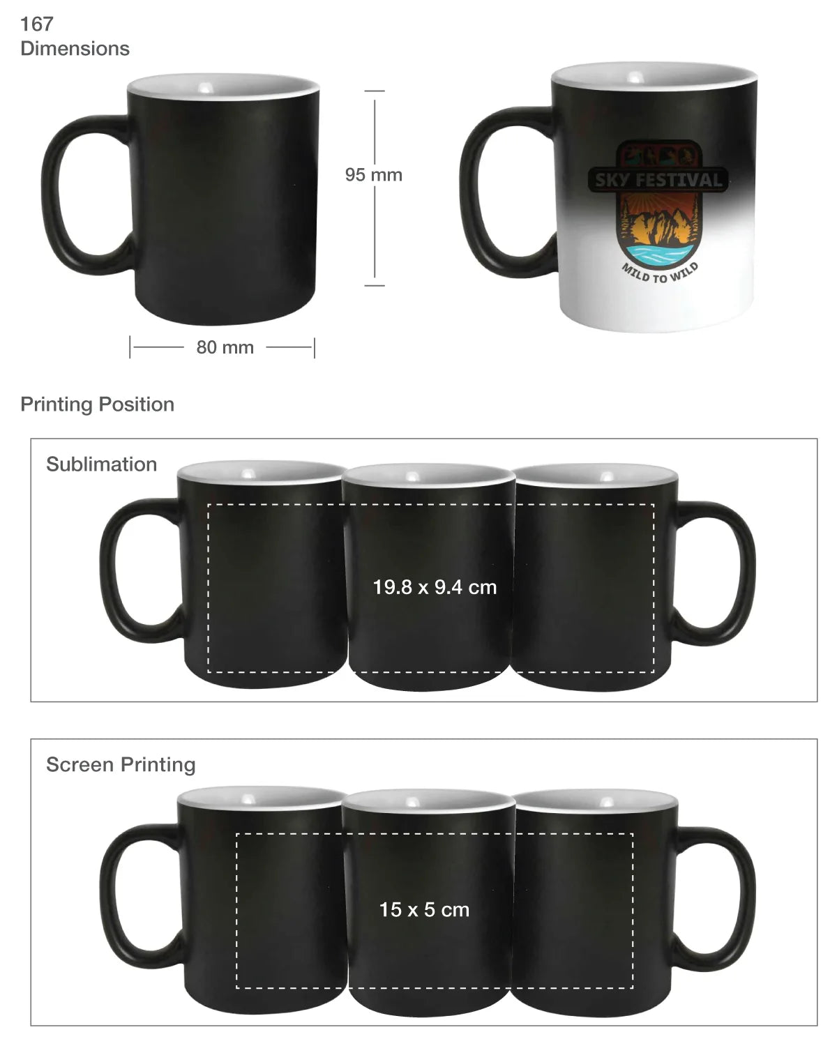 BYFT Magic Mug Ceramic 325 Ml Set of 01
