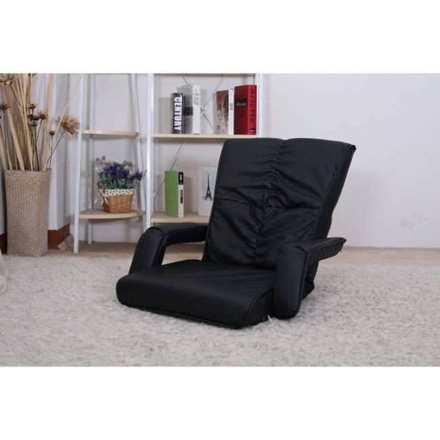 Paradiso Floor Chair Ives with Leather Cover - Adjustable Lounger with Armrests for Reading, Gaming & Relaxation