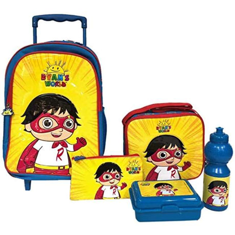 Ryan's World 5-in-1 School Bag Combo Set for Kids - Backpack or Trolley, Lunch Bag, Pencil Case & Water Bottle