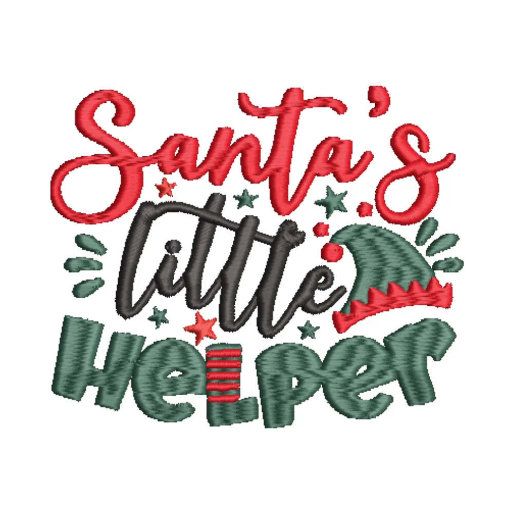 BYFT Embroidered For You Personalised Cotton Towel - Christmas - Santa's Little Helper Design High Quality Embroidery Perfect For Gifting
