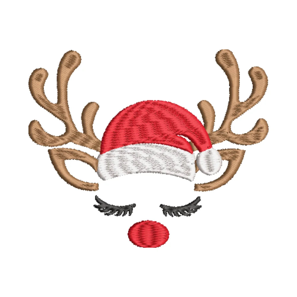 BYFT Embroidered For You Personalised Cotton Towel - Christmas - Sleeping Reindeer Face Design High Quality Embroidery Perfect For Gifting