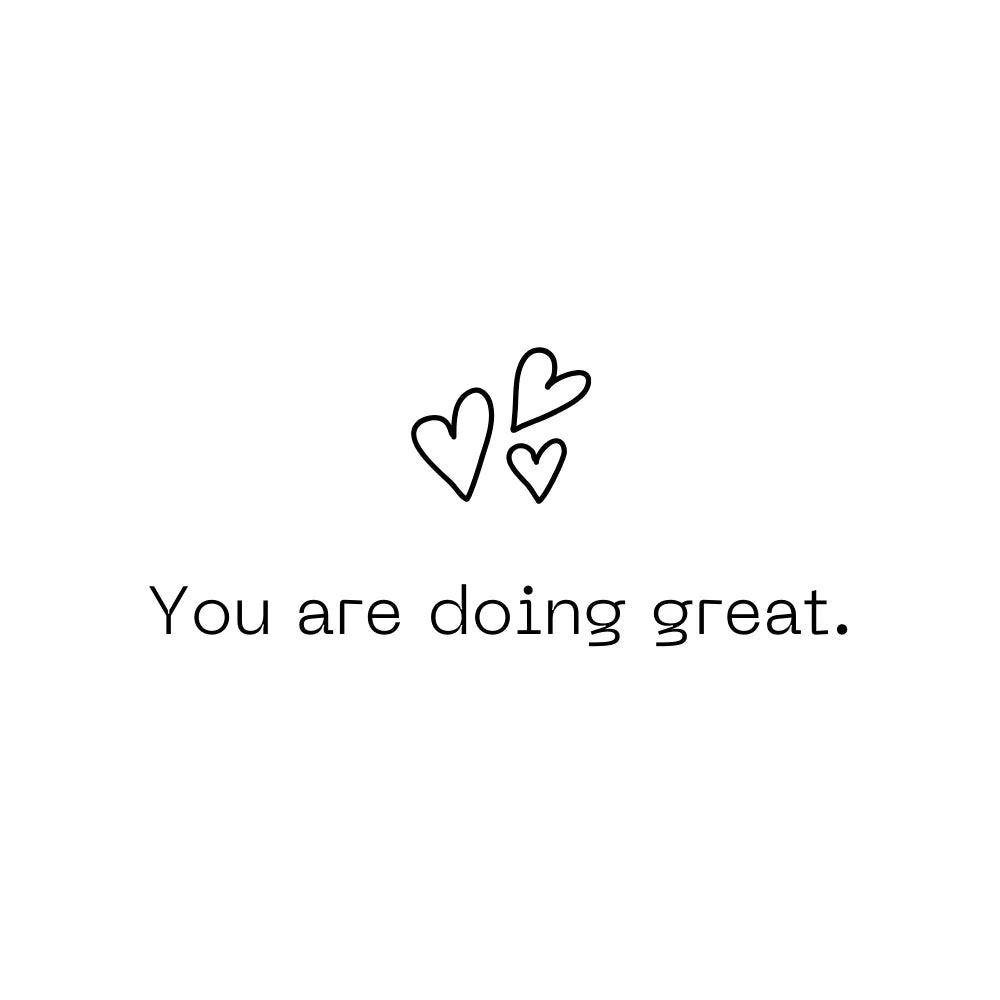 BYFT Inspirational Tote Bag – “You Are Doing Great” Heart Printed Reusable Tote | Eco-Friendly Daily Carry Bag (Set of 1)