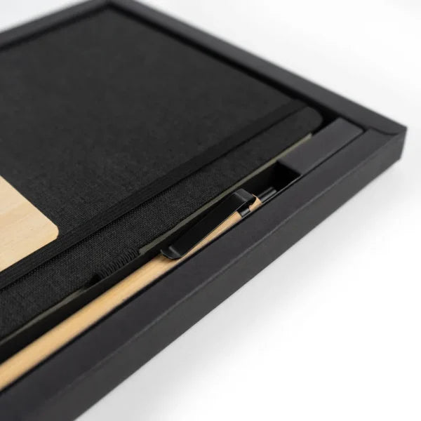 BYFT RPET and Bamboo Notebook with Pen Gift Set of 01