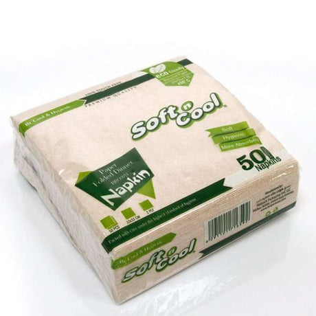 Soft N Cool Brown Paper Dinner Napkin 33 x 33 Cm - 50Pcs
