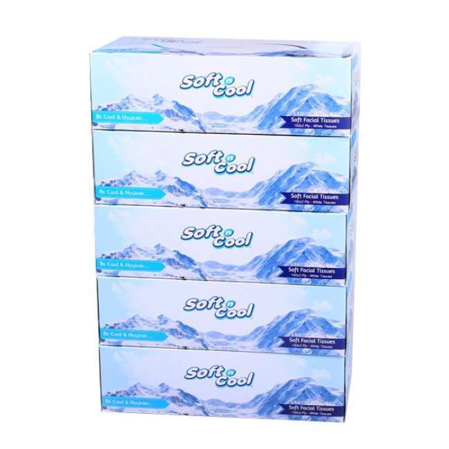 Soft N Cool Facial Tissue, 150Pulls x 2Ply - 5Boxes