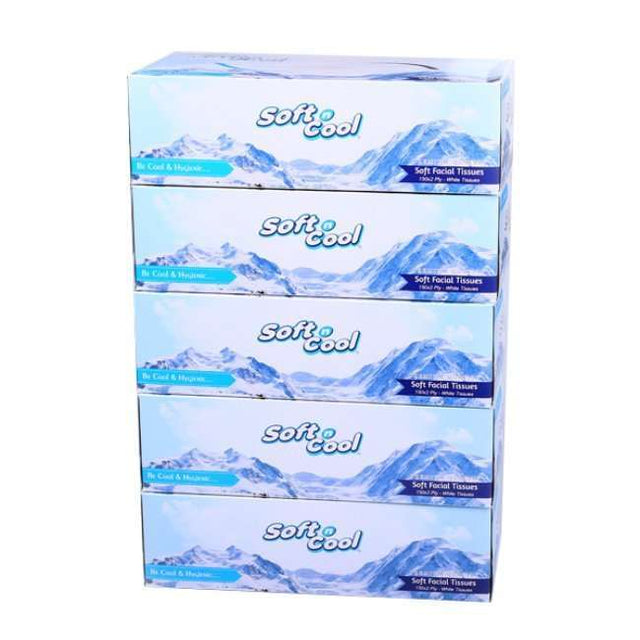 Soft N Cool Facial Tissue, 150Pulls x 2Ply - 5Boxes
