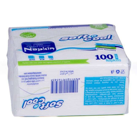Soft N Cool Paper Napkin 30 x 30 Cm - 100Pcs
