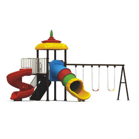 BYFT Two Slide And 3 Kids Swings Playground