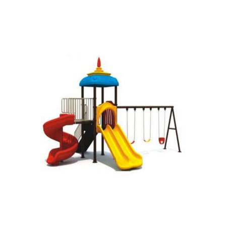 BYFT Three Slide And 3 Kids & Adult Swings Playground