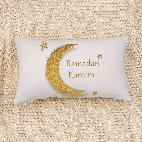 BYFT Ramadan Throw Pillow Cover, Moon Decorative Cushion Cover, Home Decor for Couch Sofa Living Room Bedroom, Without Pillow Insert Set of 01 Pcs