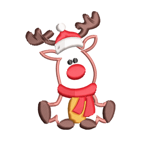 BYFT Embroidered For You Reindeer With Christmas Cap Christmas Designed T-Shirts