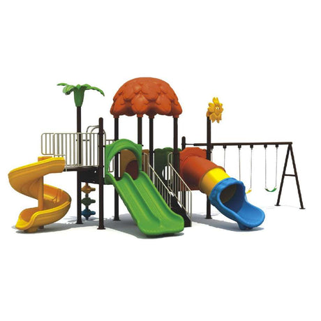 BYFT Four Slide And 3 Kids Swings Playground