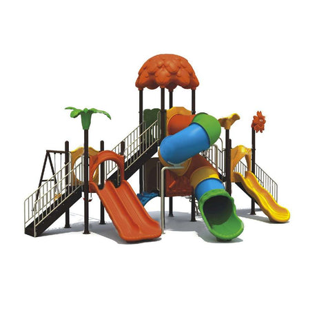 BYFT Four Slide With Red Roof Playground