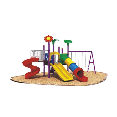 BYFT Four Slide And 3 Kids Swings Playground