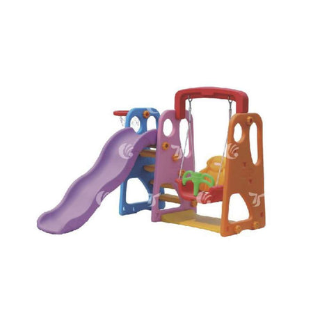 BYFT Indoor Outdoor Slide & Swings For Kids Orange Purple
