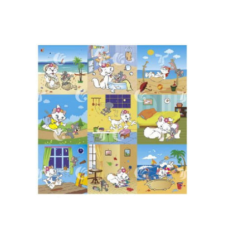 BYFT Cat Cartoon Play Mat Foam For Kids