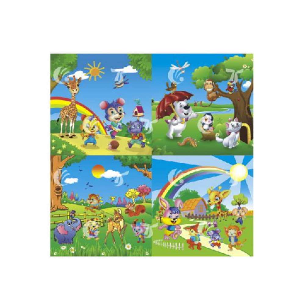 BYFT Rainbow Cartoon Play Mat Foam For Kids