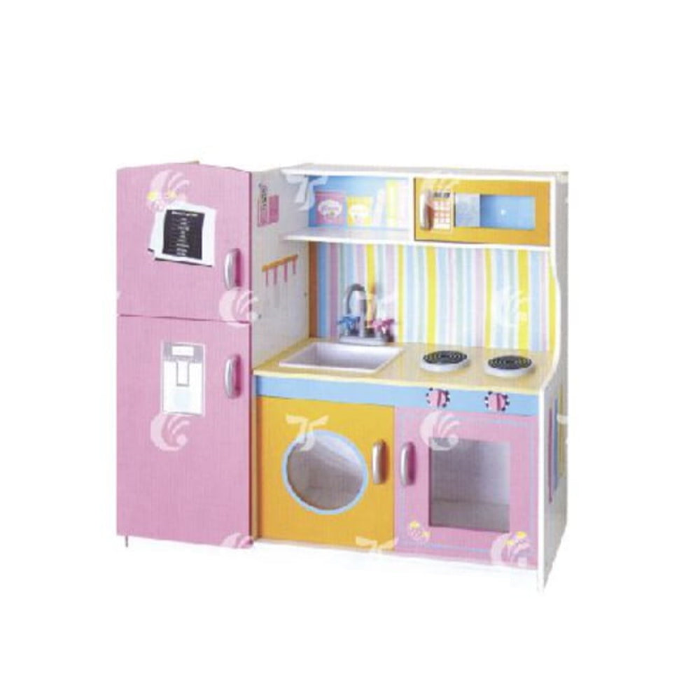 BYFT Pink Kitchen Set With Fridge
