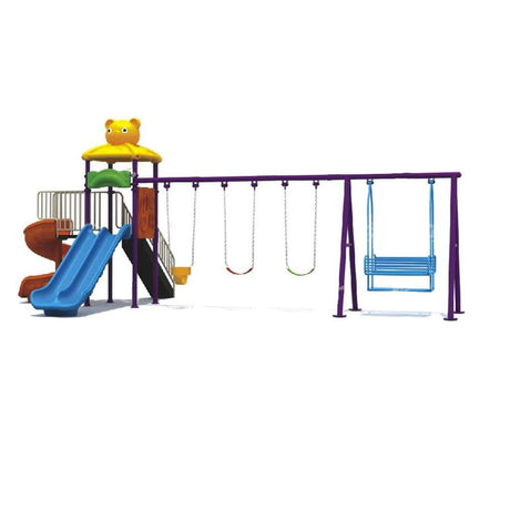 BYFT Three Slide And 3 Kids & Adult & One Big Swings Playground