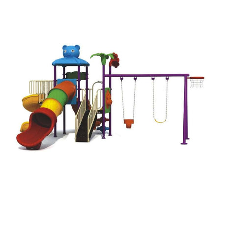 BYFT Two Slide And 2 Kids & Adult Swings Playground
