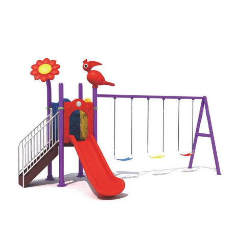 BYFT One Slide And 3 Kids Swings Playground