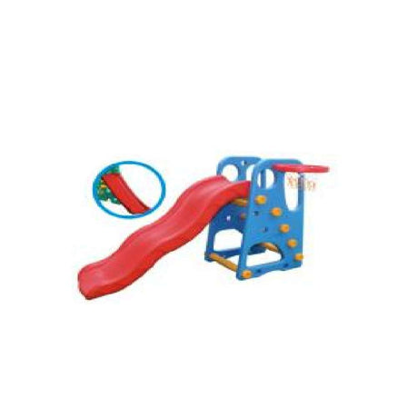 BYFT Indoor Outdoor Slider For Kids Blue Red With Basket Ball