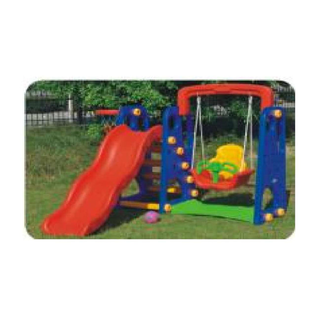 BYFT Indoor Outdoor Slide & Swings For Kids Blue Red