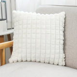 BYFT Pillowcases with Artificial Plush Plaid Texture set of 2pcs