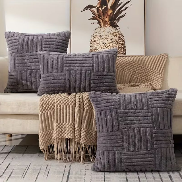 BYFT Faux Plush Pillowcases 30.48 x 50.8 Cm Decorative Pillows 2pcs Set Without Insert