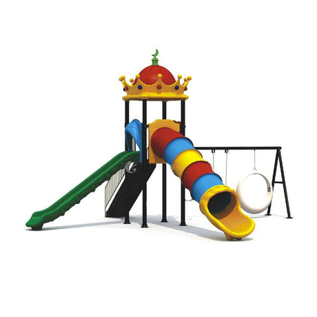 BYFT Two Slide And 3 Kids Swings Playground