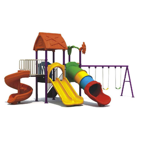 BYFT Four Slide And 3 Kids Swings Playground
