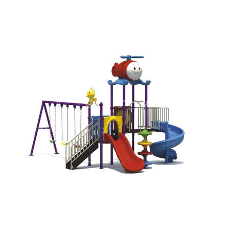BYFT Two Slide And 3 Kids Swings Playground