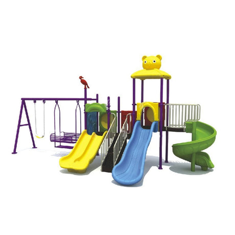 BYFT Four Slide And 1 Kids & Big Swings Playground