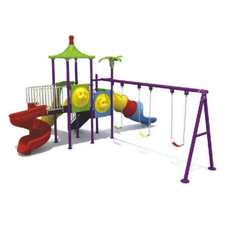 BYFT Three Slide And 3 Kids Swings Playground