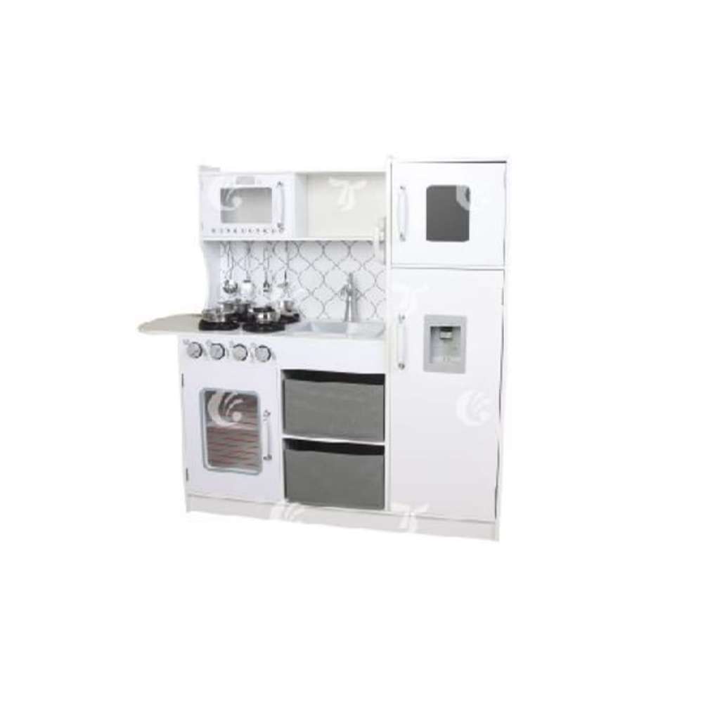 BYFT White Kitchen Set With Fridge